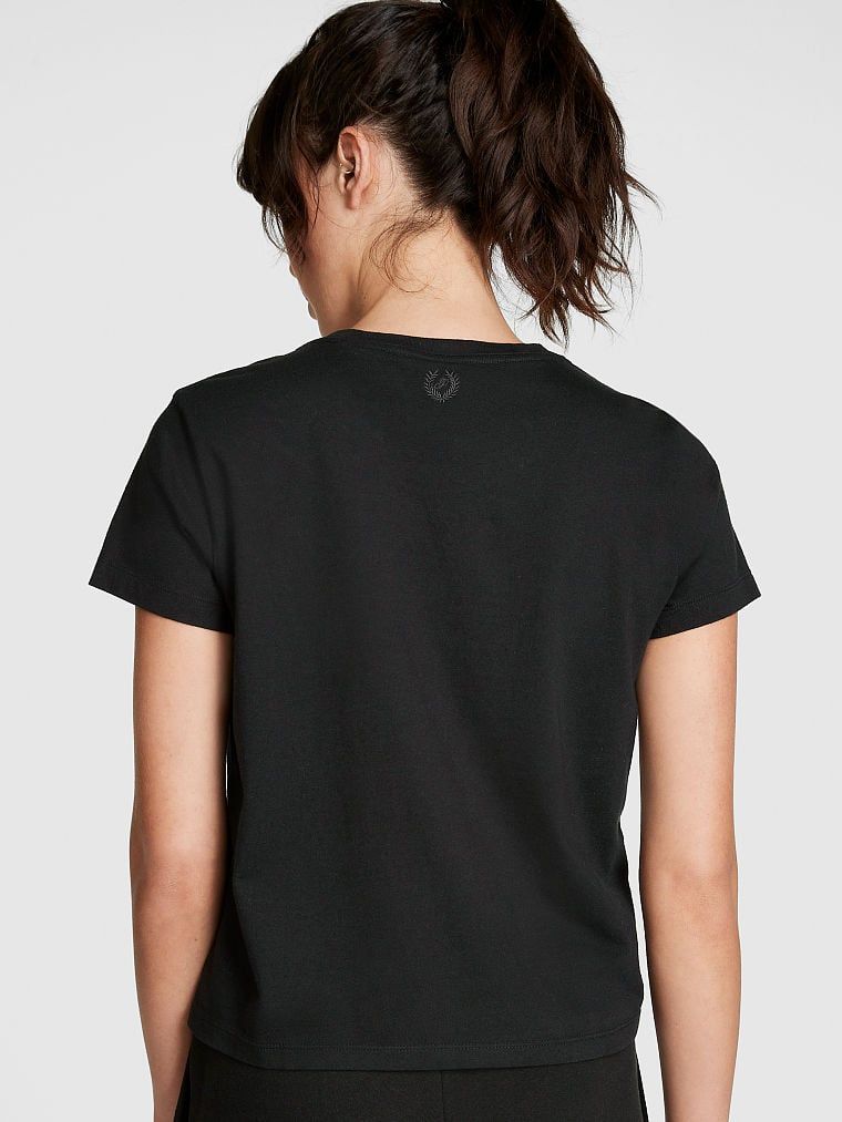 PINK T-shirt bawełniany z krótkim rękawem Pure Black