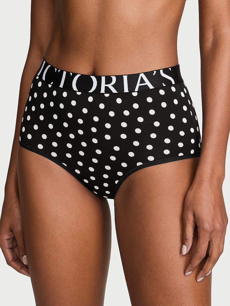 Cotton Majtki bawełniane z wysokim stanem Exploded Logo Brief