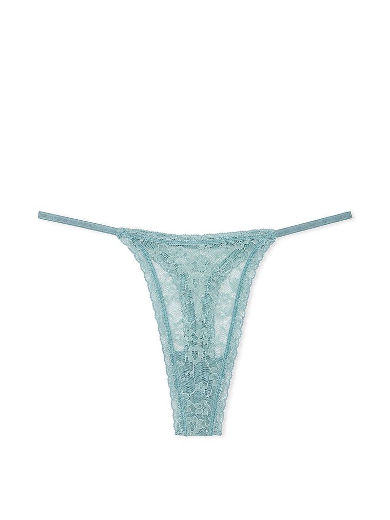 Stringi koronkowe Lace. Produkt ma kolor niebieski i pochodzi z kolekcji Lacie. 