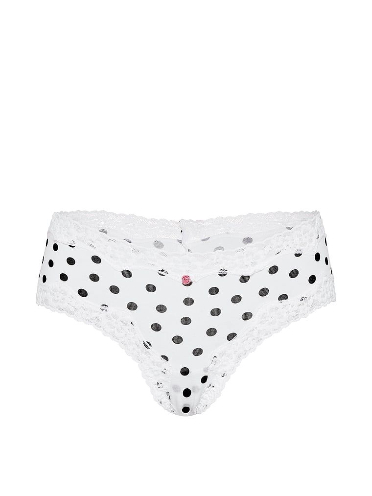 Majtki bawełniane z koronką na krawędziach Lace-Waist Cheeky. Produkt jest wzorzysty i pochodzi z kolekcji Lace Trim. 