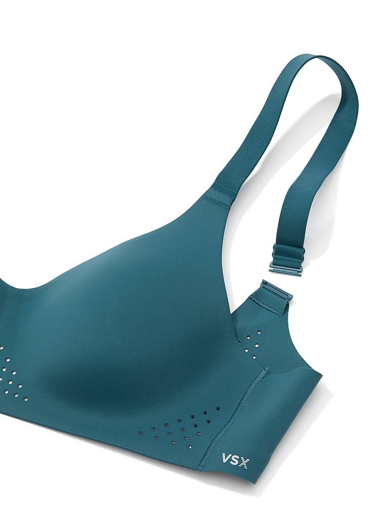 Biustonosz sportowy z dekoltem V VSX Featherweight. Produkt ma kolor niebieski i pochodzi z kolekcji VSX. 