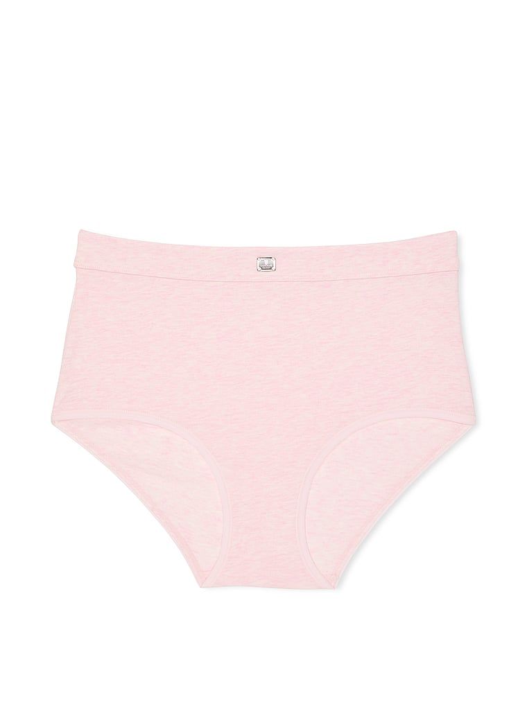 Majtki bawełniane figi z logo marki z wysokim stanem Hardware. Produkt ma kolor różowy i pochodzi z kolekcji Cotton. 