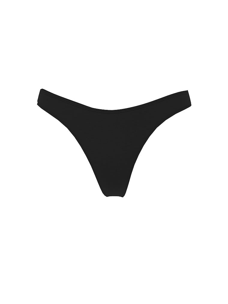 Stringi z modalu z wysoko wyciętymi nogawkami Ultra-Fine. Produkt ma kolor czarny i pochodzi z kolekcji Victoria's Secret. 
