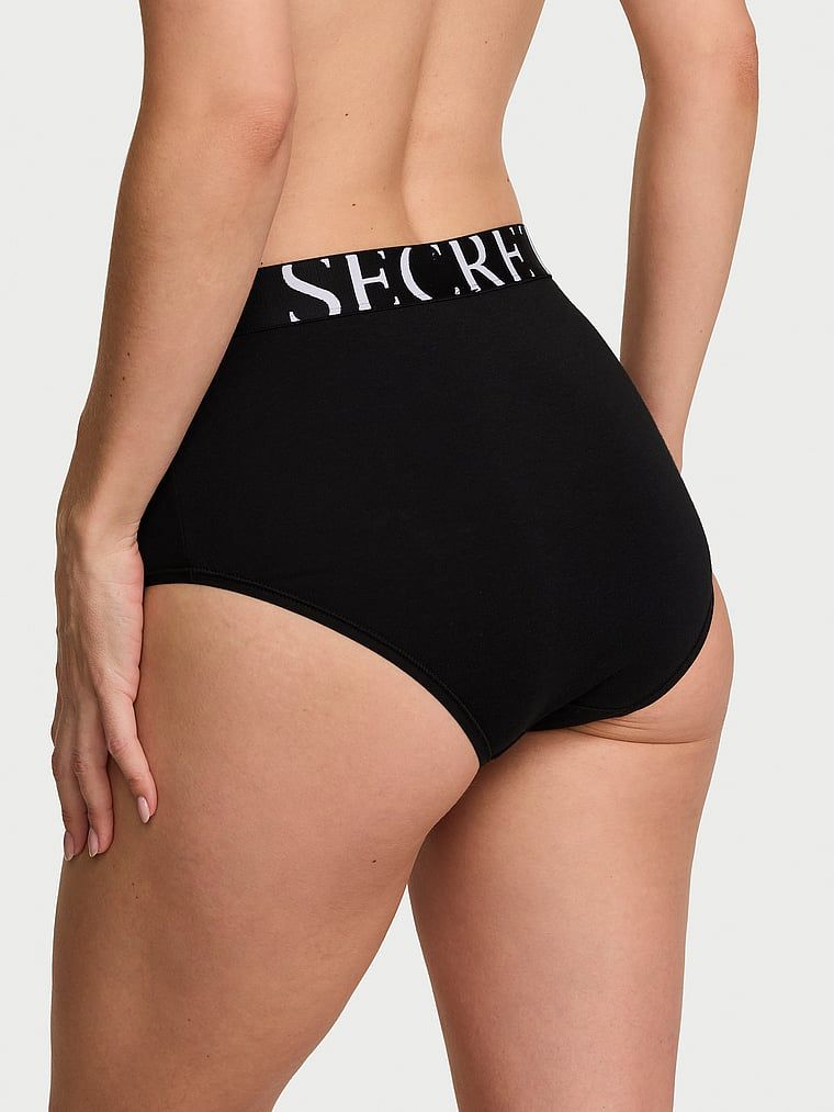 Majtki bawełniane z wysokim stanem Exploded Logo Brief. Produkt ma kolor czarny i pochodzi z kolekcji Cotton. 