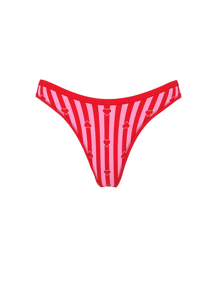 Stringi bawełniane High-Leg Scoop. Produkt jest wzorzysty i pochodzi z kolekcji Victoria's Secret. 