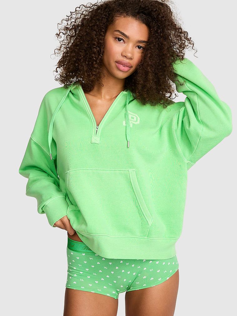 Bluza z kapturem i krótkim zamkiem Campus Fleece