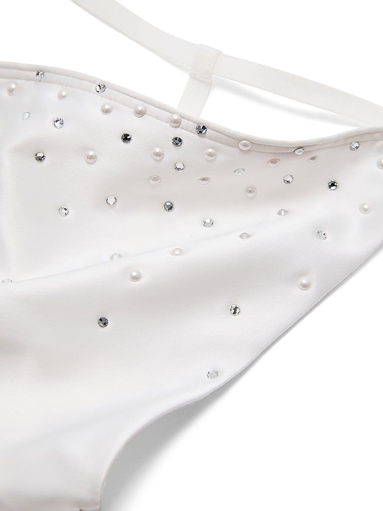 Stringi satynowe z kryształkami Pearl. Produkt ma kolor biały i pochodzi z kolekcji Dream Angels. 