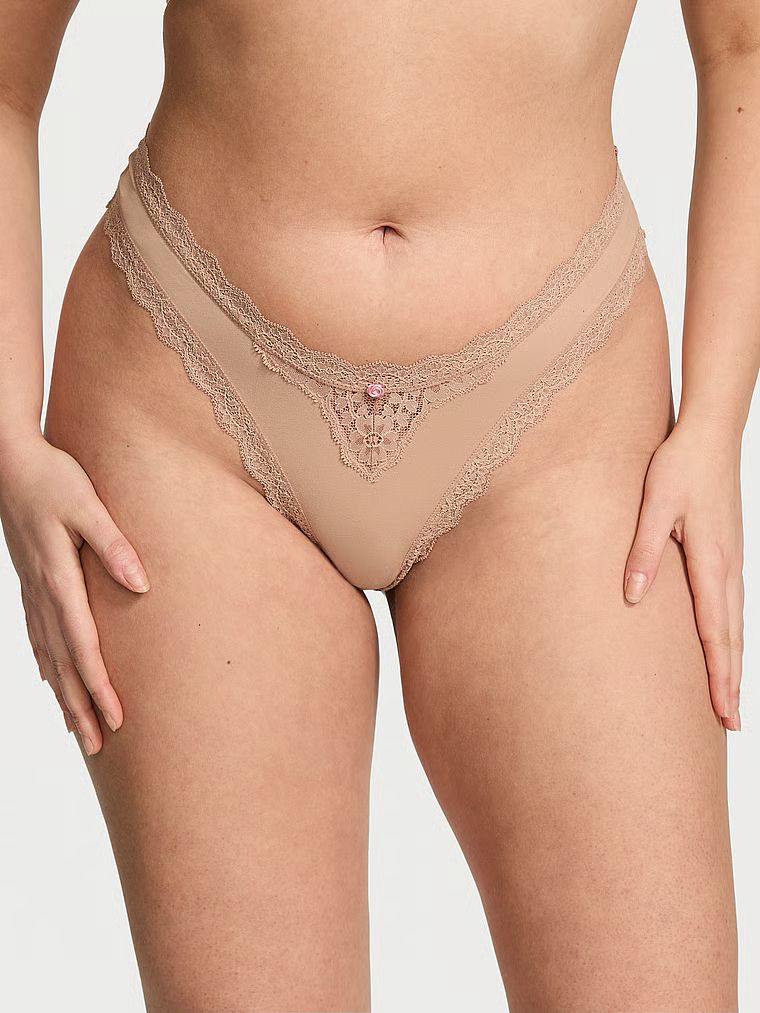 Dream Angels Majtki brazyliany z koronką Lace Trim Brazilian