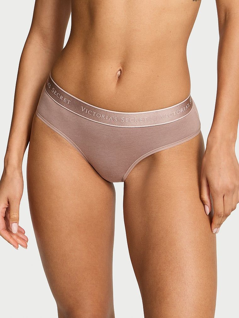 Cotton Majtki bawełniane z logo w talii Hiphugger