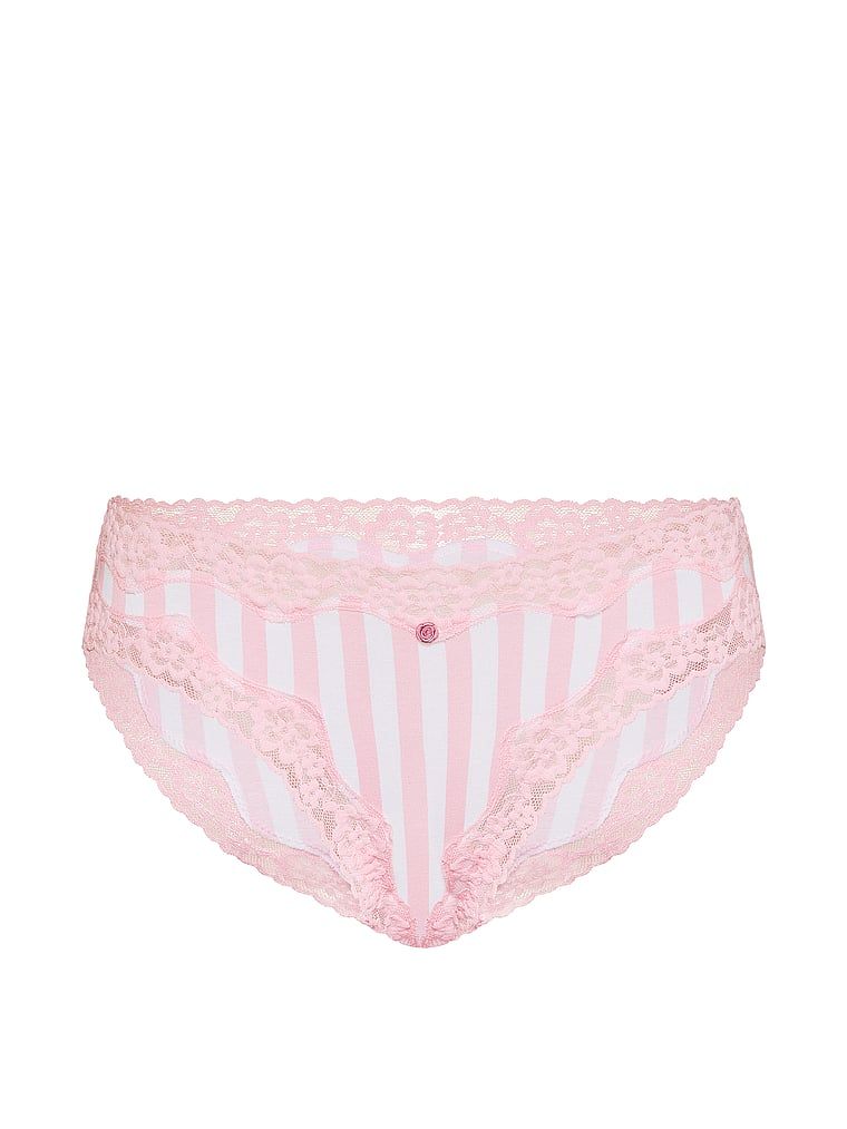 Majtki bawełniane z koronką Lace-Trim Bikini. Produkt jest wzorzysty i pochodzi z kolekcji Lace Trim. 