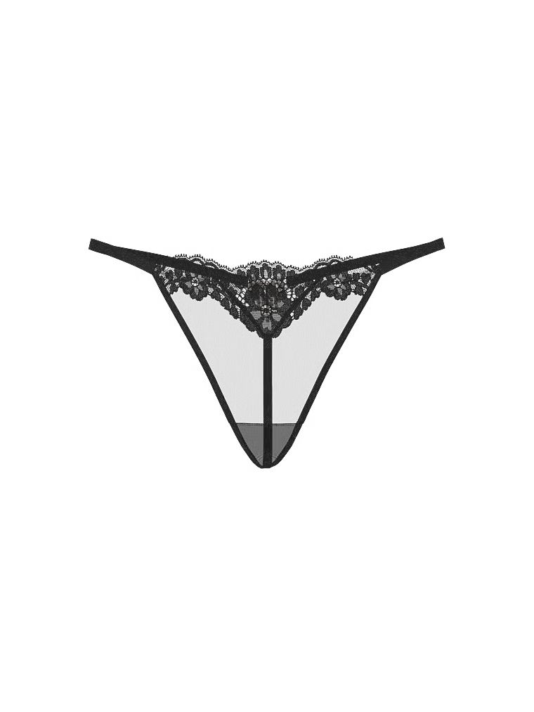 Stringi z błyszczącym serduszkiem z tyłu Crystal Heartware. Produkt ma kolor czarny i pochodzi z kolekcji Dream Angels. 