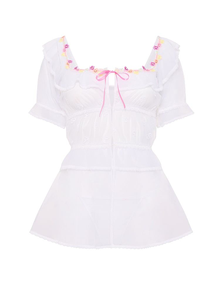 Koszulka prześwitująca i stringi Butterflies Babydoll. Produkt jest wzorzysty i pochodzi z kolekcji Dream Angels. 