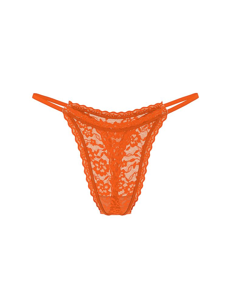 Stringi koronkowe Blossom. Produkt ma kolor czerwony i pochodzi z kolekcji Lacie. 