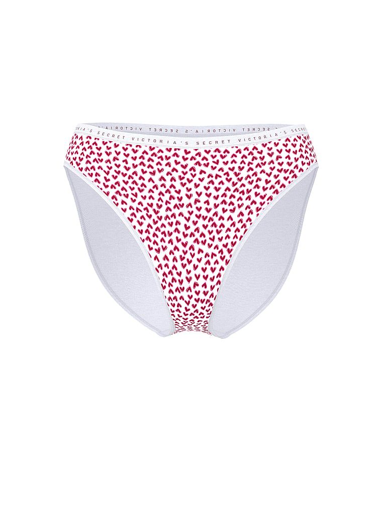 Victoria's Secret Majtki bawełniane figi z wysoko wyciętymi nogawkami High-Leg Brief