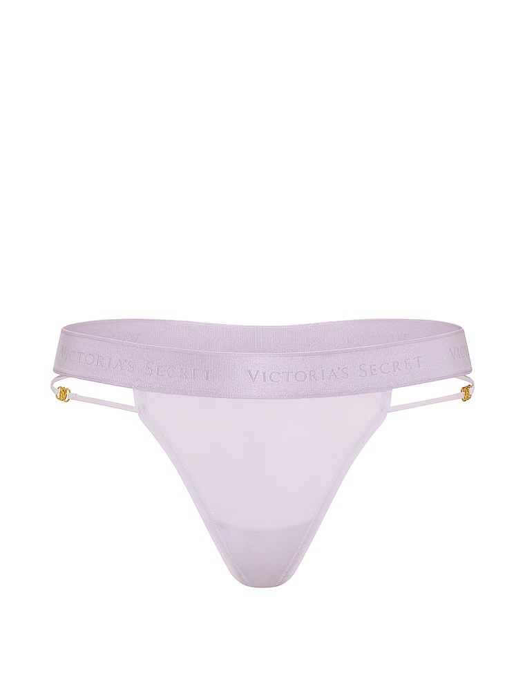 Stringi bawełniane z logo i paseczkami Strappy. Produkt ma kolor fioletowy i pochodzi z kolekcji Cotton. 