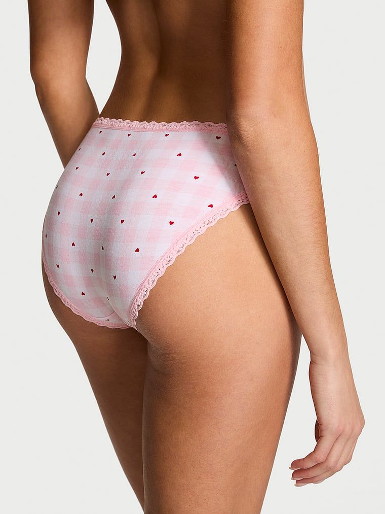 Majtki bawełniane z koronką Lace-Trim Bikini. Produkt jest wzorzysty i pochodzi z kolekcji Lace Trim. 