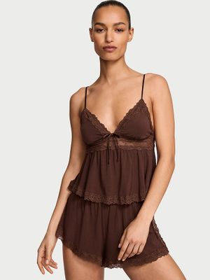 Victoria's Secret Zestaw do spania z modalu - top na ramiączkach i szorty SoSoft
