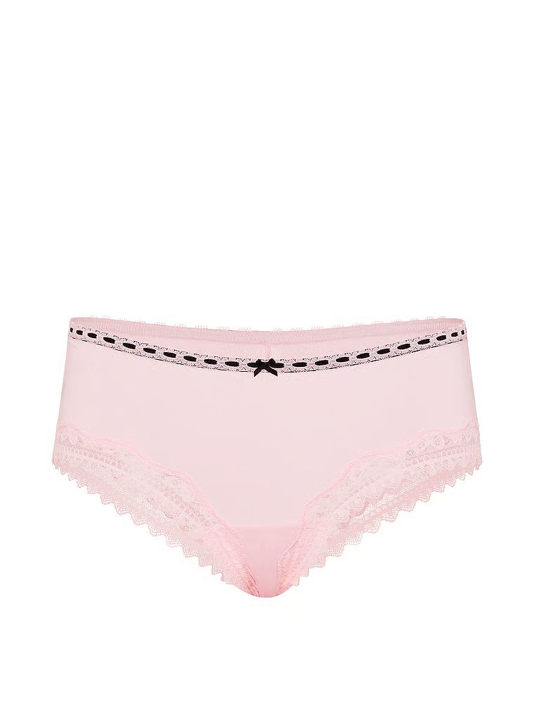 Majtki bawełniane Bow Lace-Trim Cheeky. Produkt ma kolor różowy i pochodzi z kolekcji Lace Trim. 