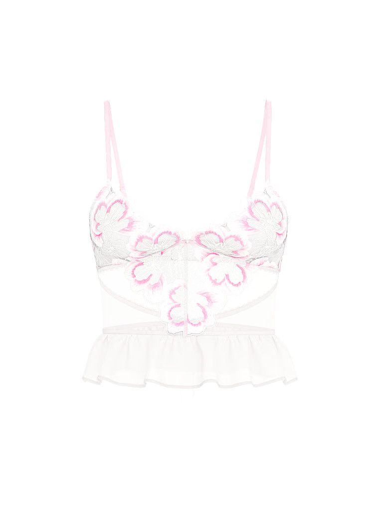Victoria's Secret Top biustonoszowy Peony Embroidery