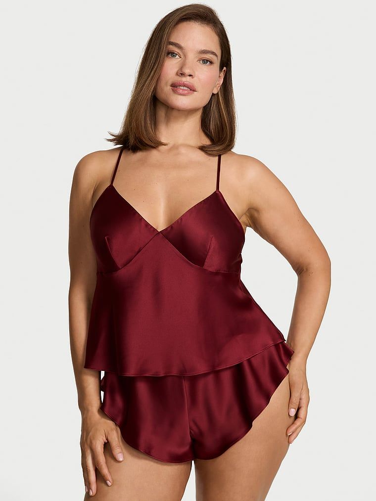 Victoria's Secret Satynowy zestaw do spania Cami Set