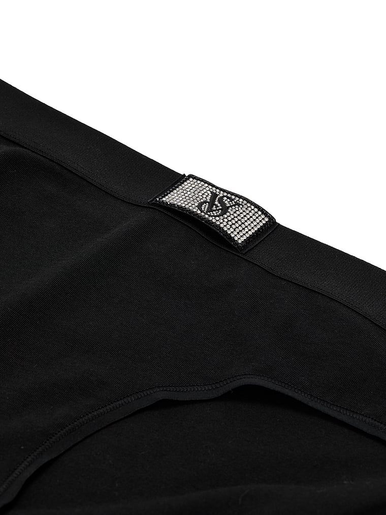 Majtki bawełniane z błyszczącym logo Shine Patch Hiphugger. Produkt ma kolor czarny i pochodzi z kolekcji Cotton. 