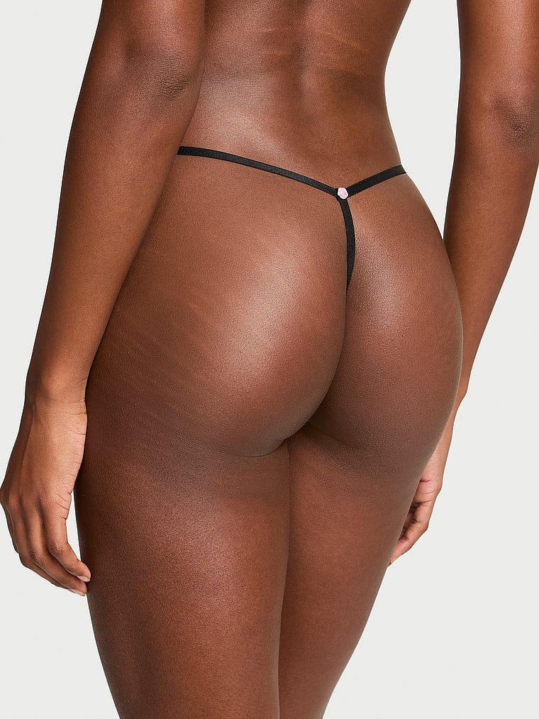 Dream Angels Stringi koronkowe z regulowanymi paskami Lace V-String