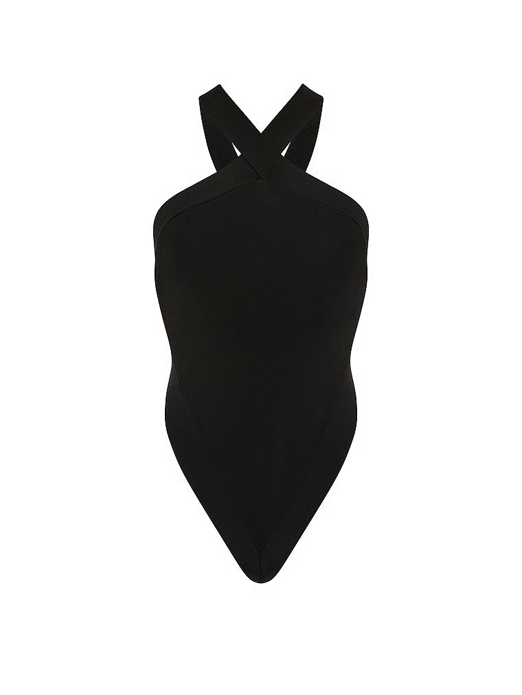Body z otwartymi plecami Knit Halter. Produkt ma kolor czarny i pochodzi z kolekcji Very Sexy. 