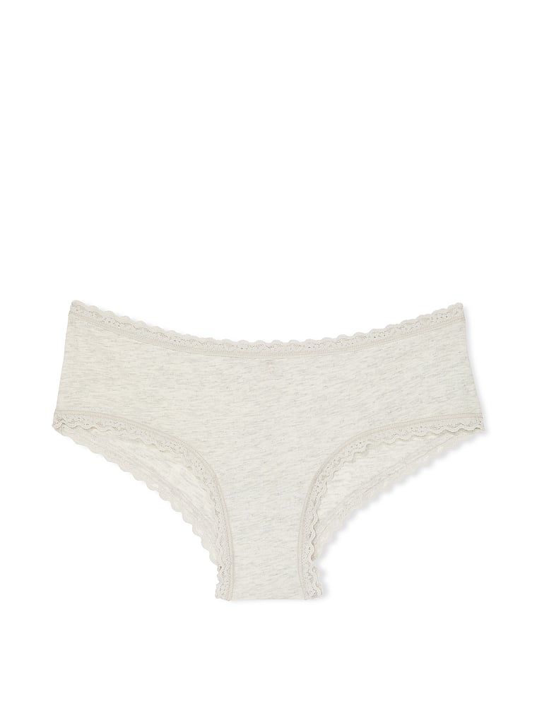 Majtki bawełniane z koronką na krawędziach Lace-Waist Cheeky. Produkt ma kolor szary i pochodzi z kolekcji Lacie. 