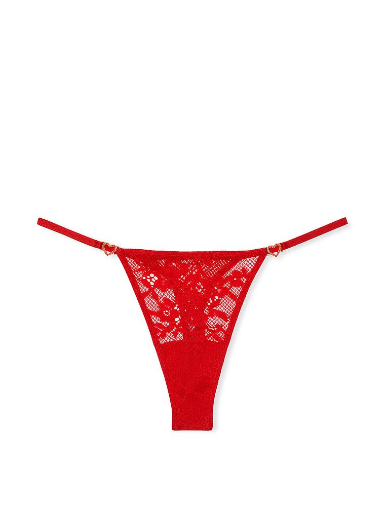 Stringi koronkowe Rhinestone Heart. Produkt ma kolor czerwony i pochodzi z kolekcji Dream Angels. 