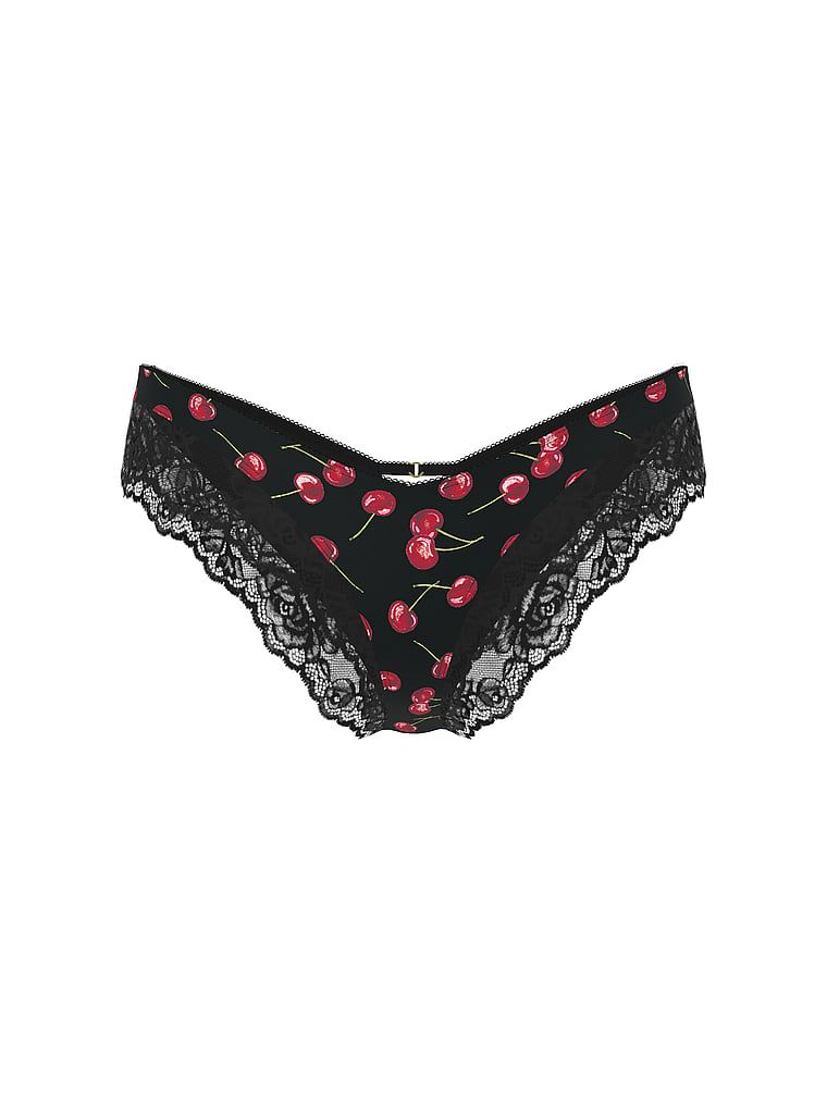 Majtki z koronką na krawędziach i wysoko wyciętymi nogawkami Lace-Trim Cheeky. Produkt jest wzorzysty i pochodzi z kolekcji Very Sexy. 