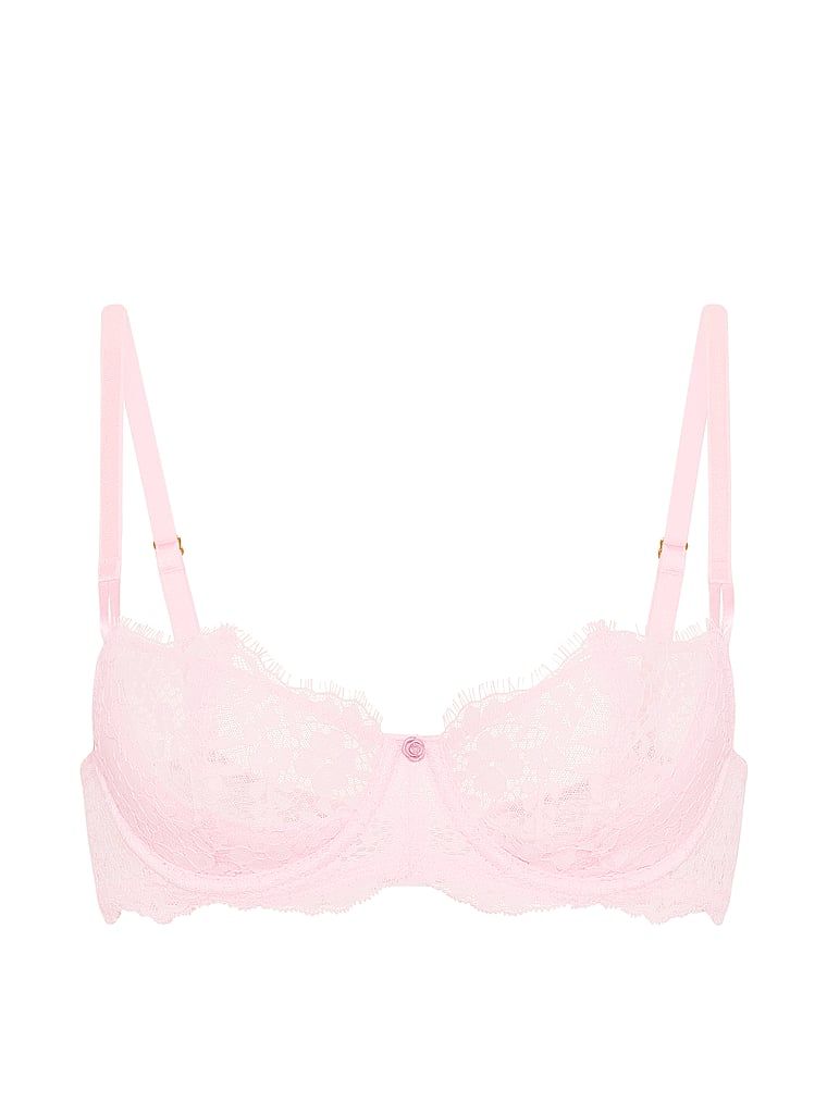 Biustonosz nieusztywniany balkonetka Wicked Lace Balconette. Produkt ma kolor różowy i pochodzi z kolekcji Dream Angels. 