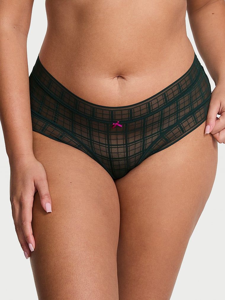 Majtki z motywem kratki Plaid Lace Cheeky. Produkt ma kolor zielony i pochodzi z kolekcji Lacie. 