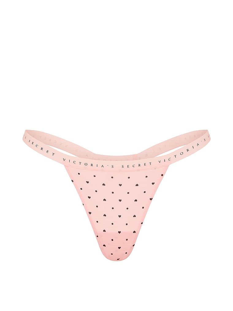 Stringi bawełniane Stretch Cotton. Produkt jest wzorzysty i pochodzi z kolekcji Victoria's Secret. 