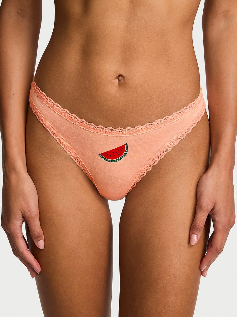Stringi bawełniane z koronką na krawędziach Lace-Waist. Produkt ma kolor wielokolorowy i pochodzi z kolekcji Lace Trim. 
