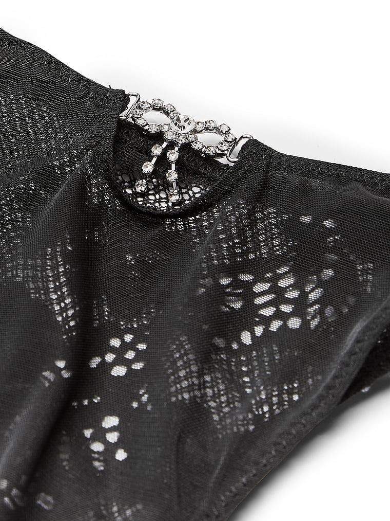 Majtki brazyliany koronkowe Twinkle Bow Brazilian. Produkt ma kolor czarny i pochodzi z kolekcji Dream Angels. 