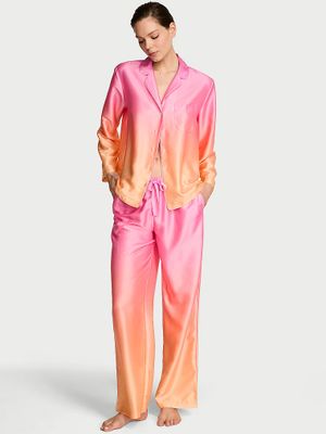 Victoria's Secret Piżama satynowa z długimi rękawami Signature