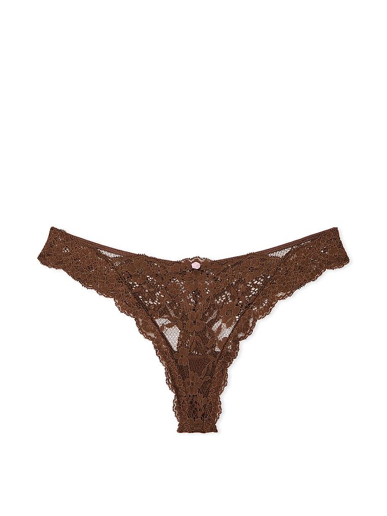 Stringi koronkowe Lace. Produkt ma kolor brązowy i pochodzi z kolekcji Dream Angels. 
