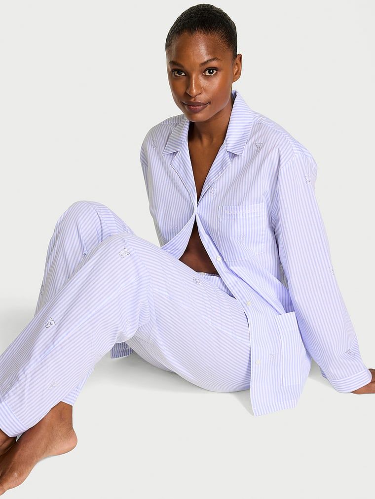 Piżama bawełniana Heritage Shine. Produkt jest wzorzysty i pochodzi z kolekcji Victoria's Secret. 