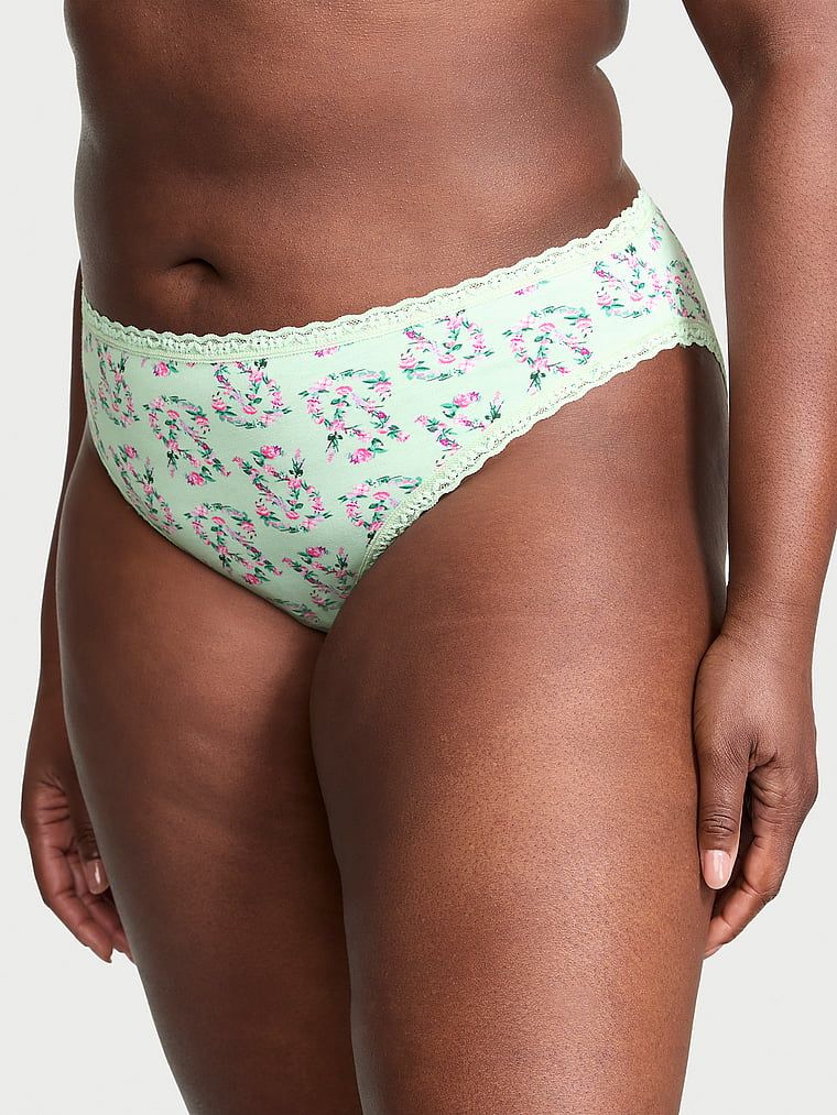 Majtki bawełniane z koronką Lace-Trim Bikini. Produkt jest wzorzysty i pochodzi z kolekcji Lacie. 