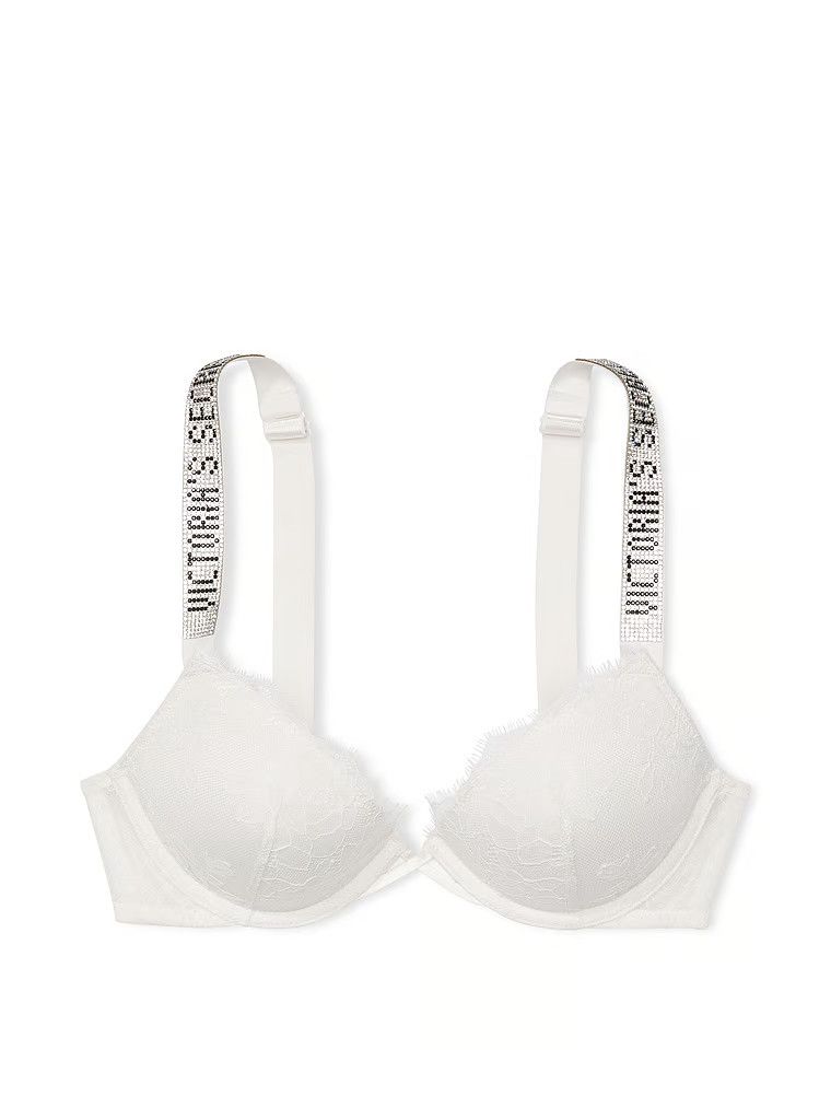 Very Sexy Biustonosz lekko usztywniany koronkowy z błyszczącymi ramiączkami Shine Strap Demi