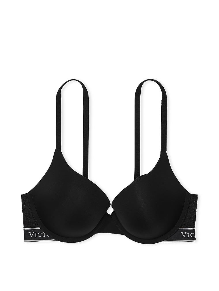 Na zdjęciu na białym tle widoczny jest biustonosz push-up Perfect Shape Lace-Trim. Produkt ma kolor czarny i pochodzi z kolekcji T-shirt.