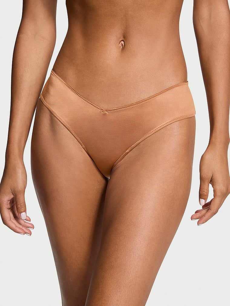 Majtki z paseczkami z tyłu i wysoko wyciętymi nogawkami Strappy-Back Cheeky. Produkt ma kolor brązowy i pochodzi z kolekcji Very Sexy. 