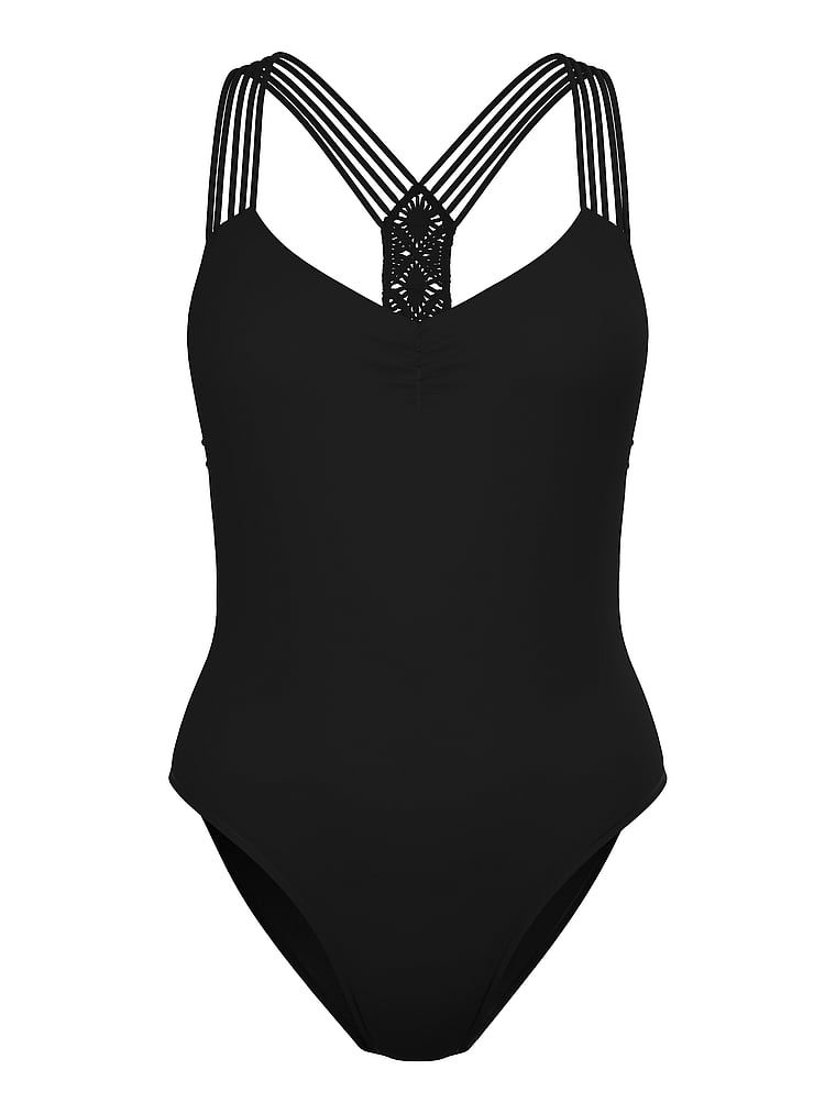 Strój kąpielowy jednoczęściowy Archives Beach Macrame. Produkt ma kolor wielobarwny i pochodzi z kolekcji Victoria's Secret Swim. 