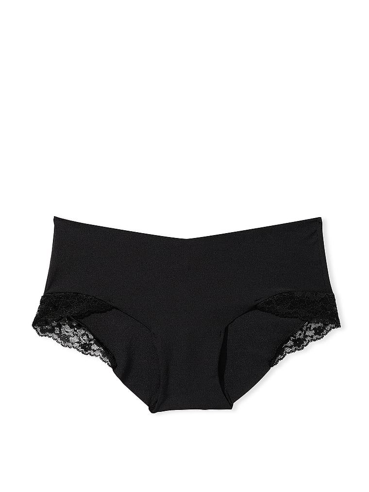 Majtki z koronkowymi wstawkami Lace-Trim Hiphugger. Produkt ma kolor czarny i pochodzi z kolekcji No-Show. 