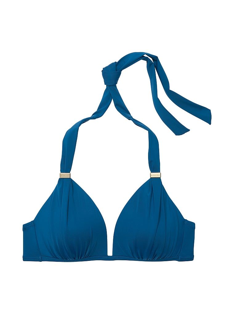 Góra od bikini z push-upem Essential Harlow. Produkt ma kolor niebieski i pochodzi z kolekcji Victoria's Secret Swim. 