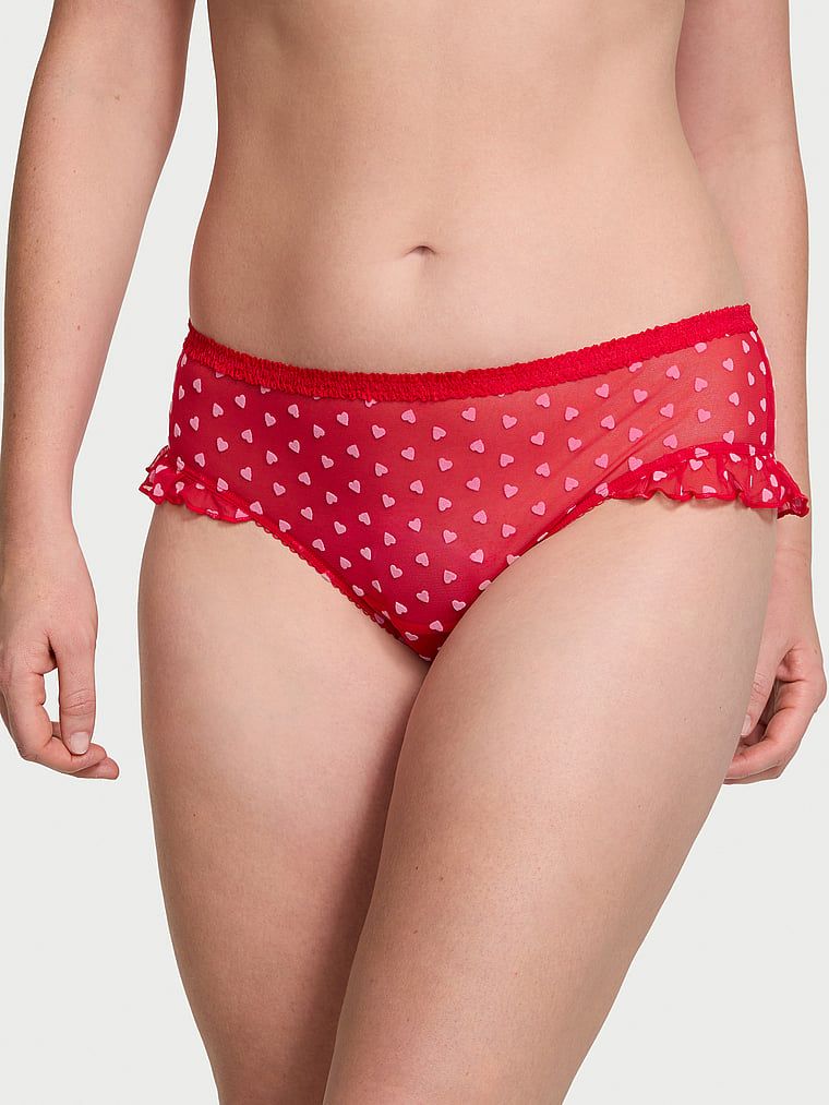 Majtki z siateczki Tease Cheeky. Produkt jest wzorzysty i pochodzi z kolekcji Victoria's Secret. 