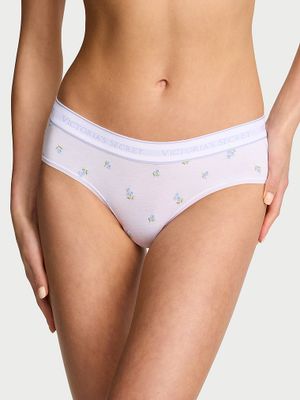 Cotton Majtki bawełniane z haftem i logo Hiphugger