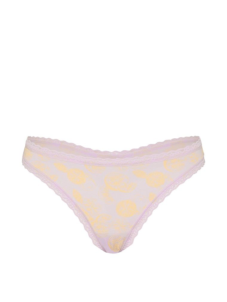 Stringi bawełniane z koronką na krawędziach Lace-Waist. Produkt jest wzorzysty i pochodzi z kolekcji Lace Trim. 