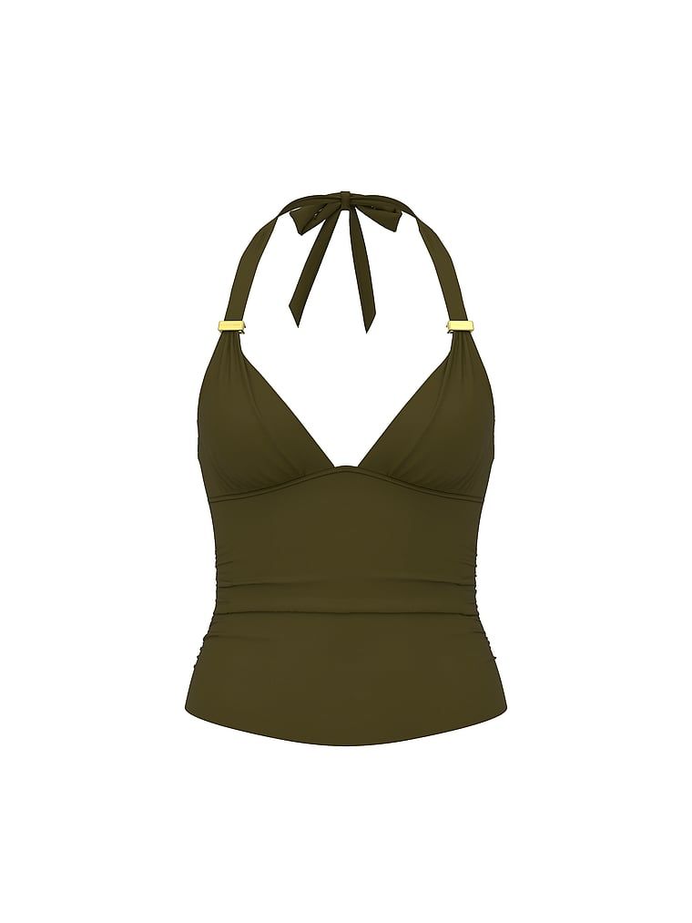 Top z push-upem wiązany na szyi do pływania i na plażę Ultimate Harlow. Produkt ma kolor brązowy i pochodzi z kolekcji Victoria's Secret Swim. 