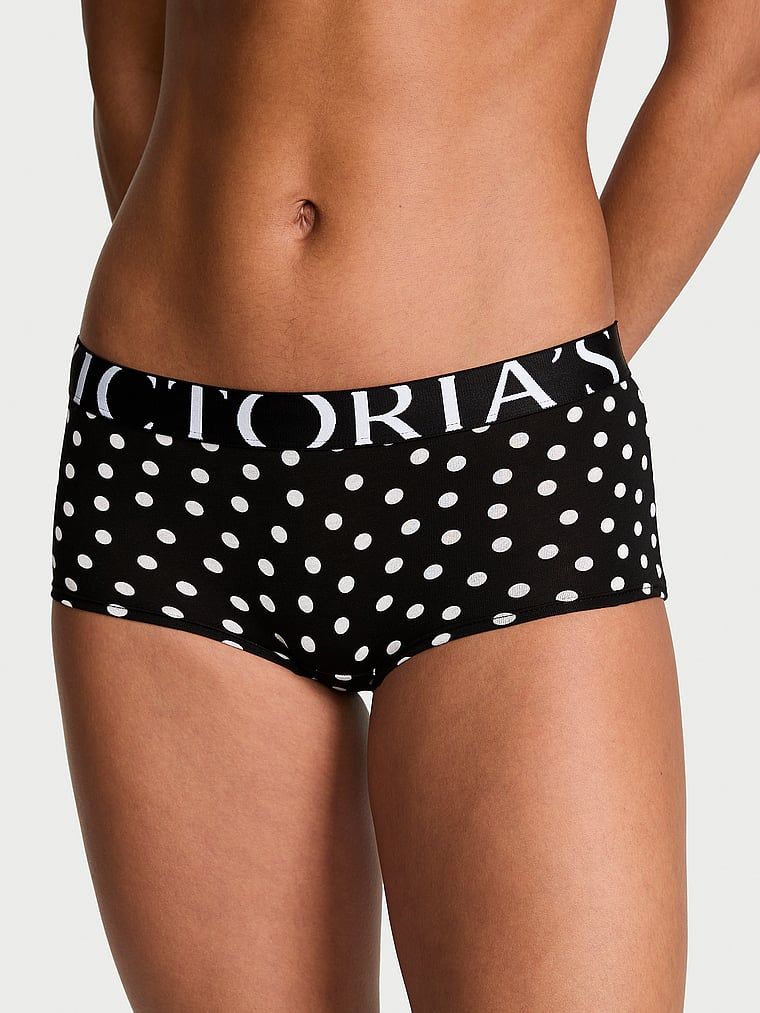 Majtki bawełniane szorty Exploded Logo Boyshort. Produkt jest wzorzysty i pochodzi z kolekcji Cotton. 